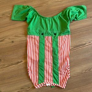 Buttons & Bones Elf Dog Costume Red & Green Holiday Outfit Size XL